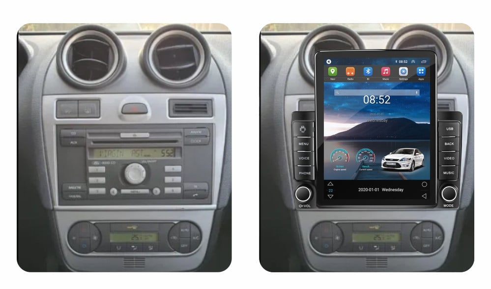 Navigatie dedicata cu Android Ford Transit 2006 - 2014, 2GB RAM, Radio GPS Dual Zone, Touchscreen IPS 9.7