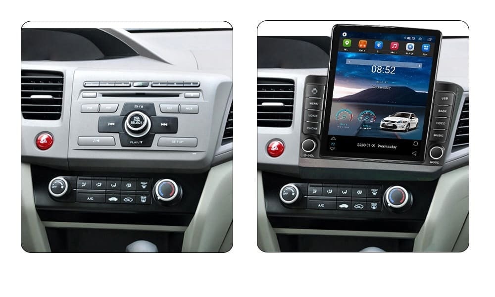 Navigatie dedicata cu Android Honda Civic IX Sedan 2011 - 2015, 1GB RAM, Radio GPS Dual Zone, Touchscreen IPS 9.7