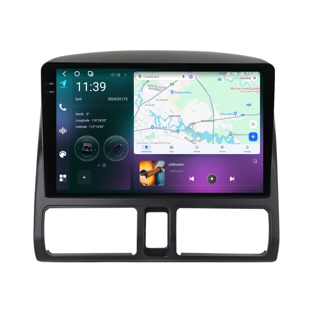 Navigatie dedicata cu Android Honda CR-V II 2001 - 2006, 12GB RAM, Radio GPS Dual Zone, Display 2K QLED 9.5" Touchscreen, Internet Wi-Fi si slot SIM 4G, Bluetooth, MirrorLink, USB