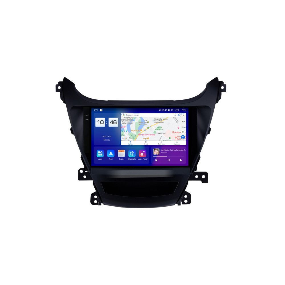 Navigatie dedicata cu Android Hyundai Elantra V 2014 - 2016, 4GB RAM, Radio GPS Dual Zone, Display 2K QLED 9.5