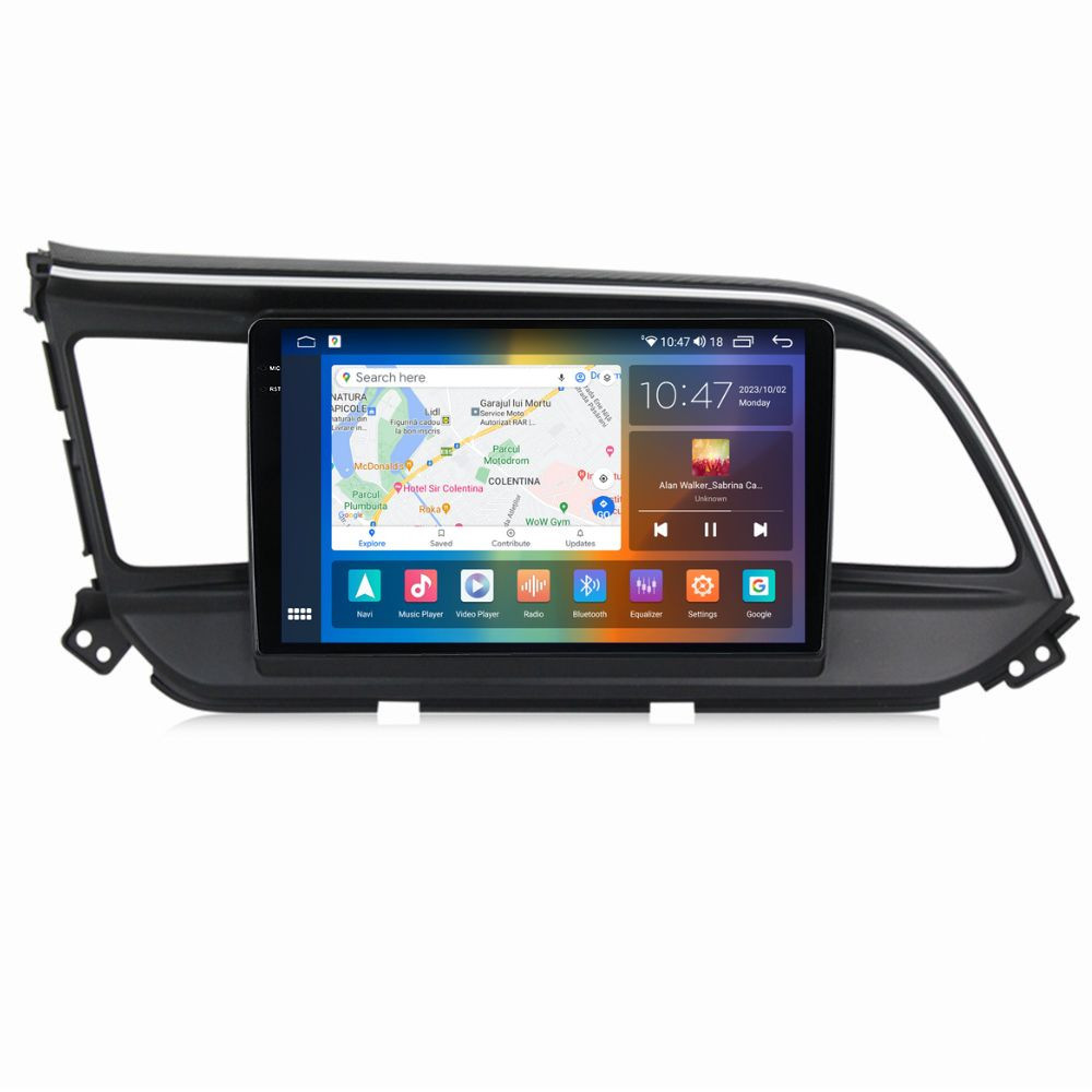 Navigatie dedicata cu Android Hyundai Elantra VI 2019 - 2020, 4GB RAM, Radio GPS Dual Zone, Display 2K QLED 9.5