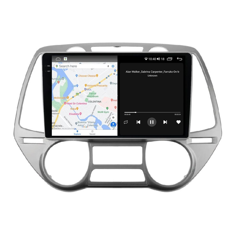 Navigatie dedicata cu Android Hyundai i20 2008 - 2012, clima automata, 4GB RAM, Radio GPS Dual Zone, Display 2K QLED 9.5