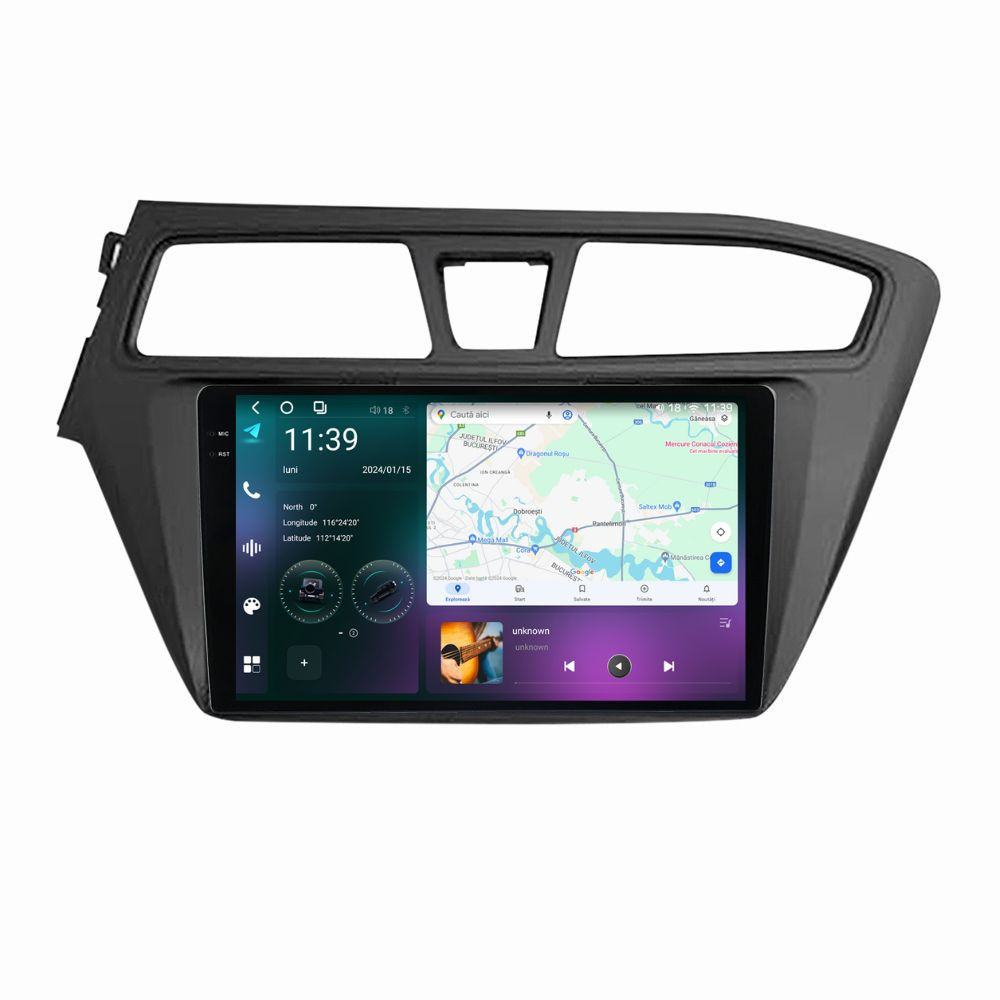 Navigatie dedicata cu Android Hyundai i20 2014 - 2018, 12GB RAM, Radio GPS Dual Zone, Display 2K QLED 9.5