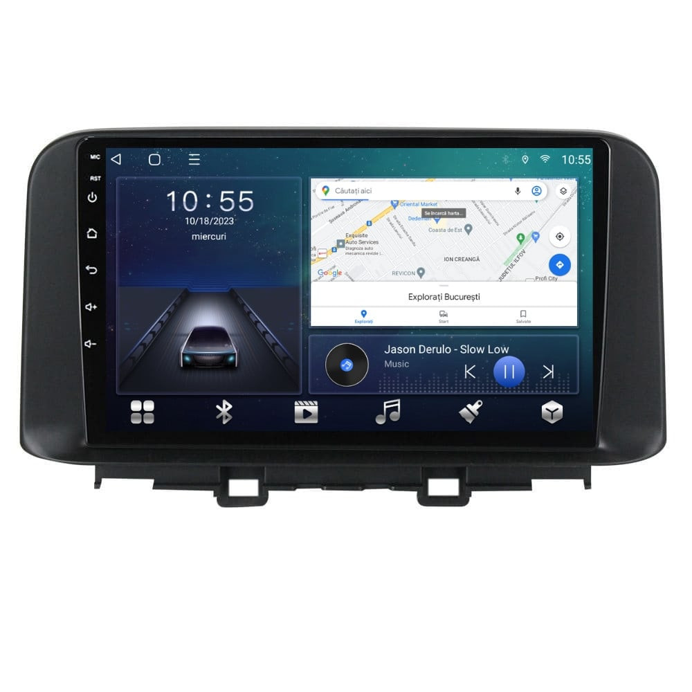 Navigatie dedicata cu Android Hyundai Kona dupa 2017, 3GB RAM, Radio GPS Dual Zone, Display HD QLED 10