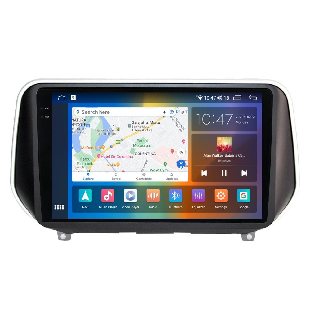 Navigatie dedicata cu Android Hyundai Santa Fe IV dupa 2018, 4GB RAM, Radio GPS Dual Zone, Display 2K QLED 10.36