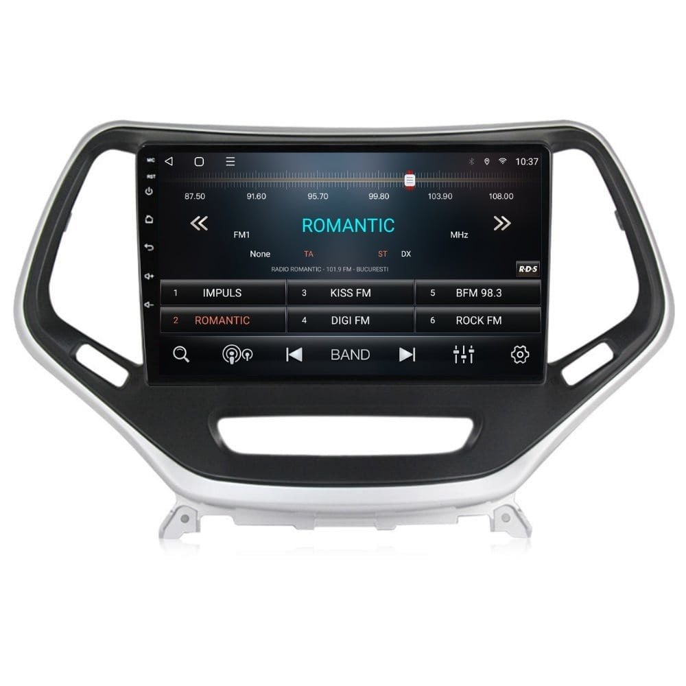 Navigatie dedicata cu Android Jeep Cherokee V 2014 - 2019, 3GB RAM, Radio GPS Dual Zone, Display HD QLED 10