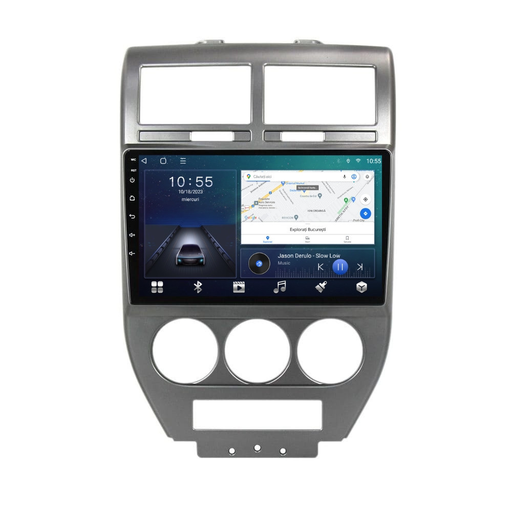 Navigatie dedicata cu Android Jeep Compass I 2006 - 2010, 2GB RAM, Radio GPS Dual Zone, Display HD QLED 10