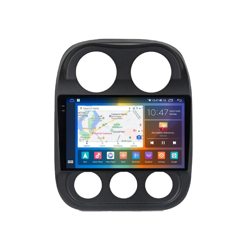 Navigatie dedicata cu Android Jeep Compass I 2011 - 2016, 8GB RAM, Radio GPS Dual Zone, Display 2K QLED 10.36