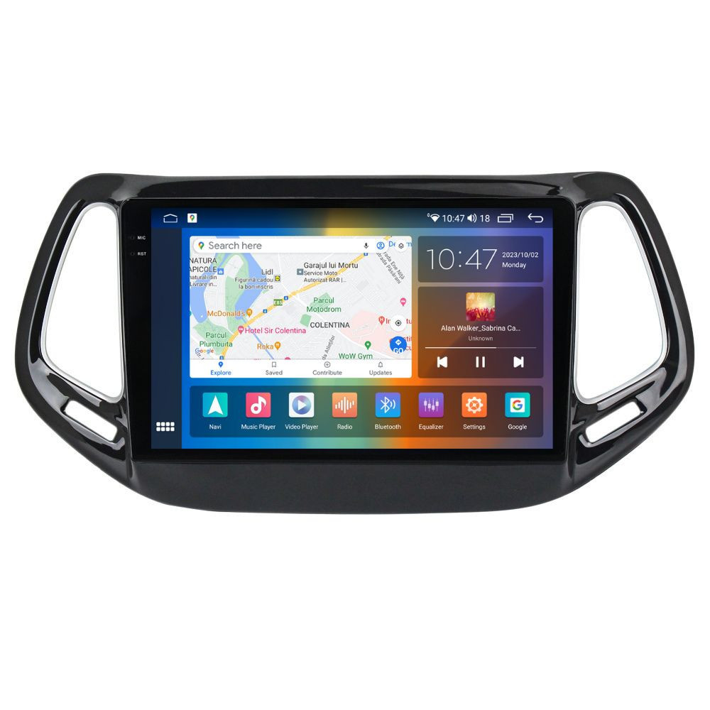 Navigatie dedicata cu Android Jeep Compass II 2016 - 2021, 8GB RAM, Radio GPS Dual Zone, Display 2K QLED 10.36