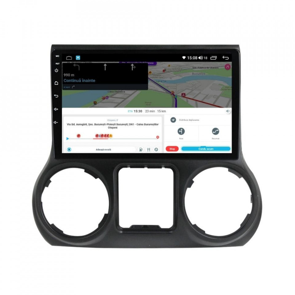 Navigatie dedicata cu Android Jeep Wrangler III (JK) 2015 - 2018, 6GB RAM, Radio GPS Dual Zone, Display HD QLED 10" Touchscreen, Internet Wi-Fi si slot SIM 4G, Bluetooth, MirrorLink, USB - Imagine 8