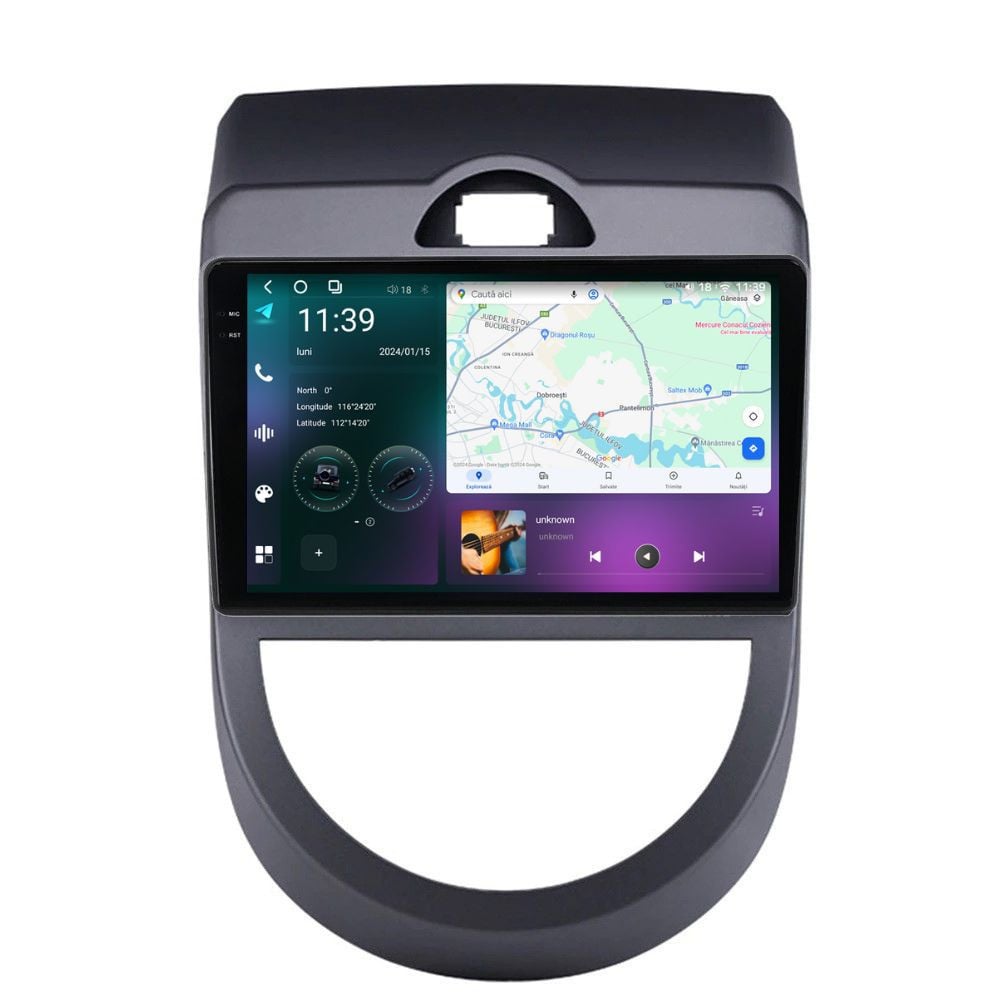 Navigatie dedicata cu Android Kia Soul 2009 - 2013, 12GB RAM, Radio GPS Dual Zone, Display 2K QLED 9.5