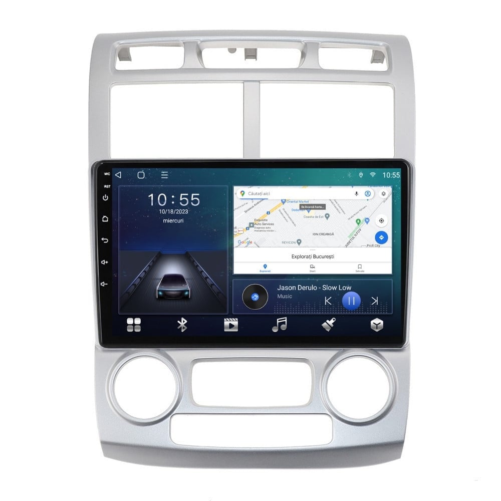 Navigatie dedicata cu Android KIA Sportage 2004 - 2010 fabricata in Coreea, 3GB RAM, Radio GPS Dual Zone, Display HD QLED 9