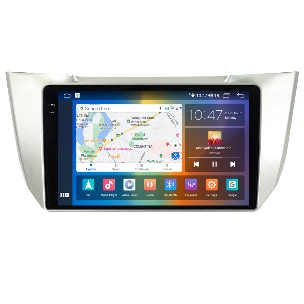 Navigatie dedicata cu Android Lexus RX 2003 - 2009, 8GB RAM, Radio GPS Dual Zone, Display 2K QLED 9.5