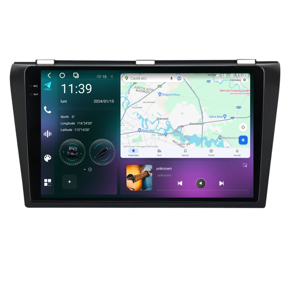 Navigatie dedicata cu Android Mazda 3 2003 - 2009, 12GB RAM, Radio GPS Dual Zone, Display 2K QLED 9.5