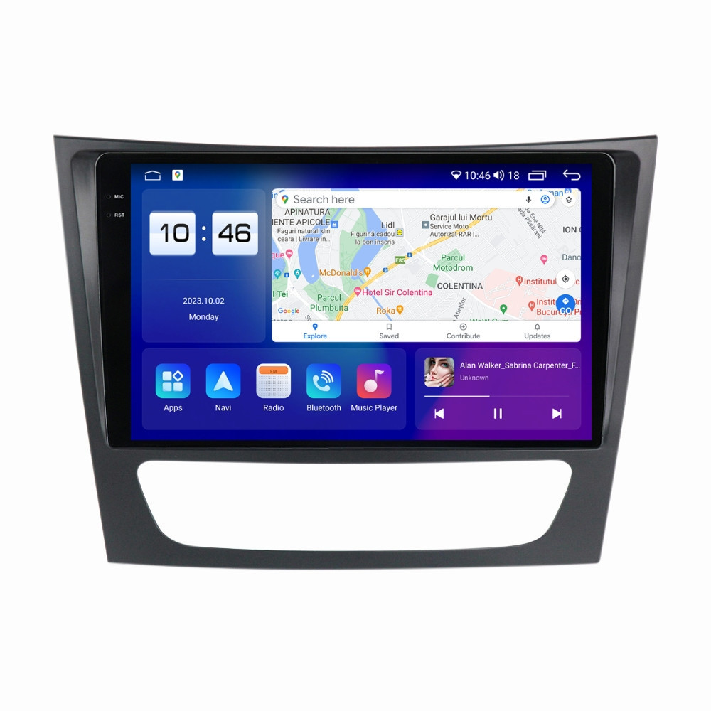 Navigatie dedicata cu Android Mercedes E-Class W211 2002 - 2009, 4GB RAM, Radio GPS Dual Zone, Display 2K QLED 9.5