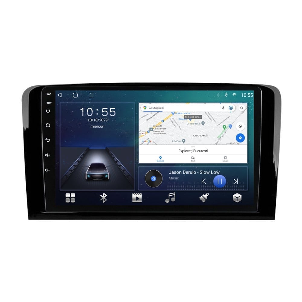 Navigatie dedicata cu Android Mercedes M-Class ML W164 2005 - 2012, 3GB RAM, Radio GPS Dual Zone, Display HD QLED 9