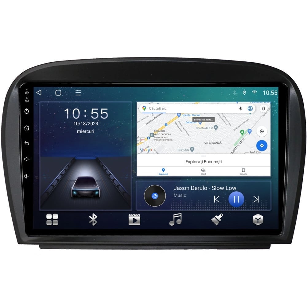 Navigatie dedicata cu Android Mercedes SL R230 2001 - 2012, 3GB RAM, Radio GPS Dual Zone, Display HD QLED 9