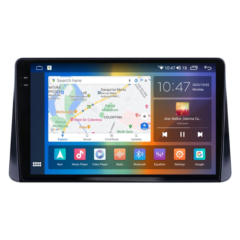 Navigatie dedicata cu Android Mitsubishi Eclipse Cross 2017 - 2020, 4GB RAM, Radio GPS Dual Zone, Display 2K QLED 10.36