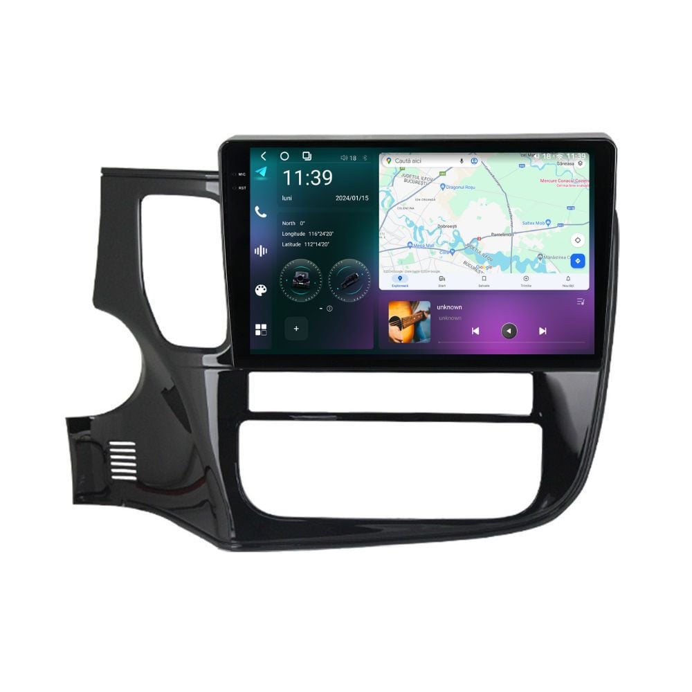 Navigatie dedicata cu Android Mitsubishi Outlander III 2012 - 2019, 12GB RAM, Radio GPS Dual Zone, Display 2K QLED 10.36