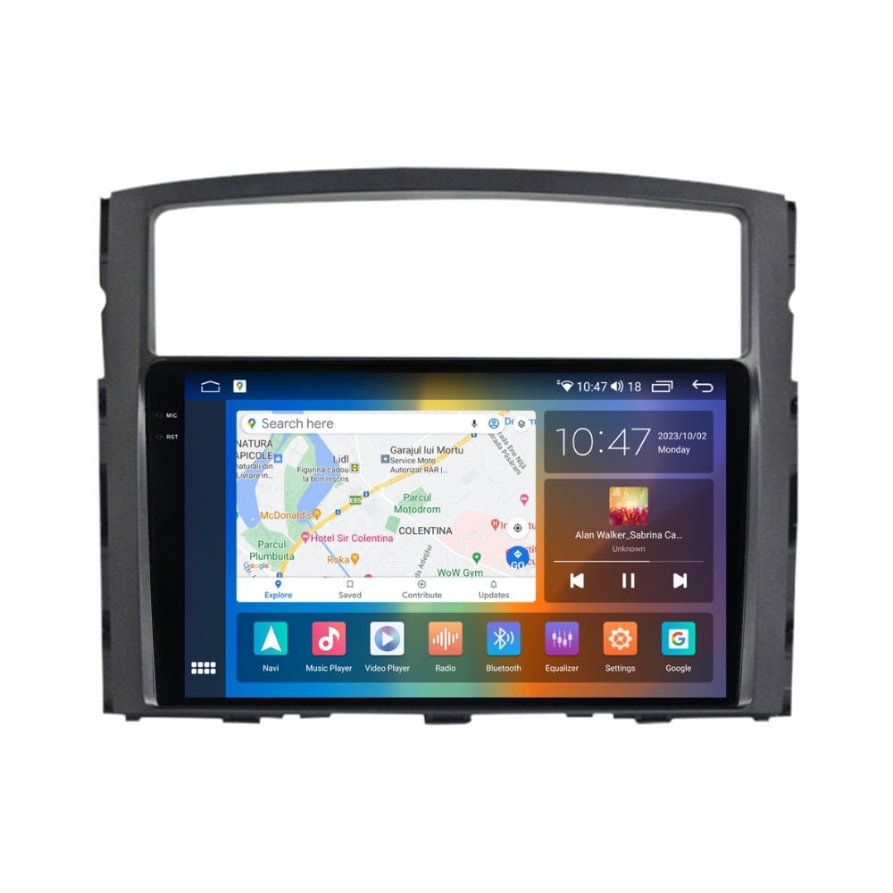 Navigatie dedicata cu Android Mitsubishi Pajero IV 2006 - 2018, 8GB RAM, Radio GPS Dual Zone, Display 2K QLED 9.5