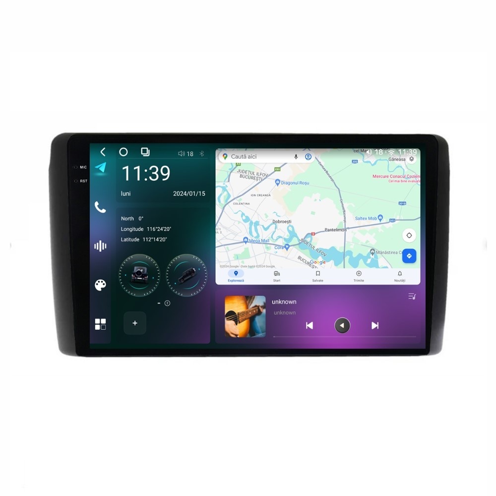 Navigatie dedicata cu Android Nissan Leaf I 2010 - 2017, 12GB RAM, Radio GPS Dual Zone, Display 2K QLED 9.5