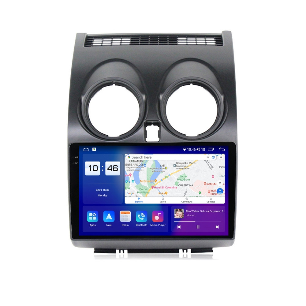 Navigatie dedicata cu Android Nissan Qashqai I 2006 - 2014, 4GB RAM, Radio GPS Dual Zone, Display 2K QLED 9.5