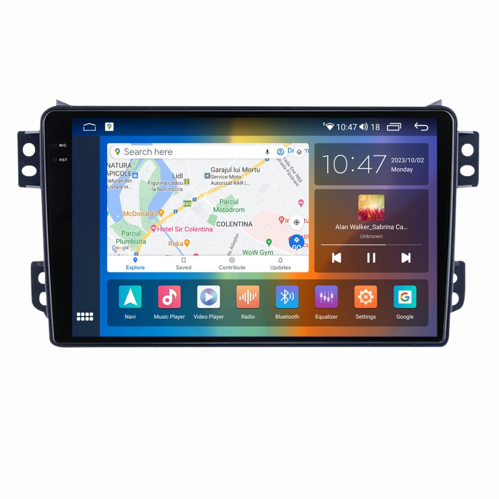 Navigatie dedicata cu Android Opel Agila 2007 - 2014, 4GB RAM, Radio GPS Dual Zone, Display 2K QLED 9.5