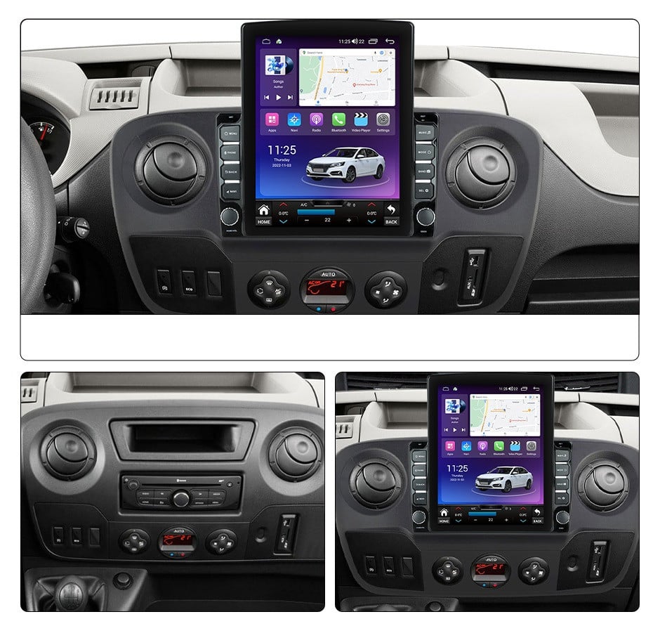 Navigatie dedicata cu Android Opel Movano B 2010 - 2019, 4GB RAM, Radio GPS Dual Zone, Touchscreen IPS 9.7