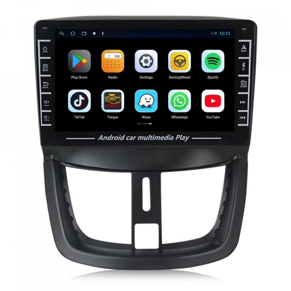 Navigatie dedicata cu Android Peugeot 206+ 2009 - 2014, 1GB RAM, Radio GPS Dual Zone, Display HD IPS 8