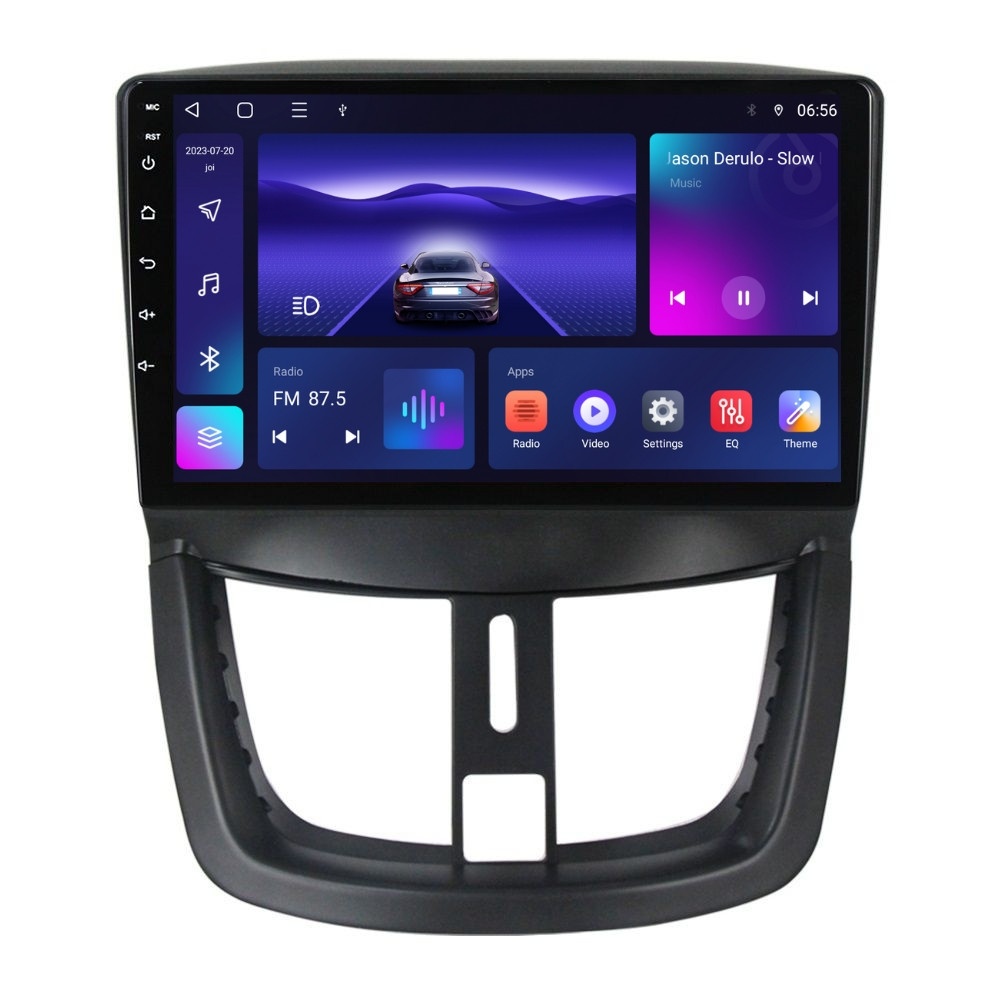 Navigatie dedicata cu Android Peugeot 207 2006 - 2015, 4GB RAM, Radio GPS Dual Zone, Display HD IPS 9" Touchscreen, Internet Wi-Fi, Bluetooth, MirrorLink, USB