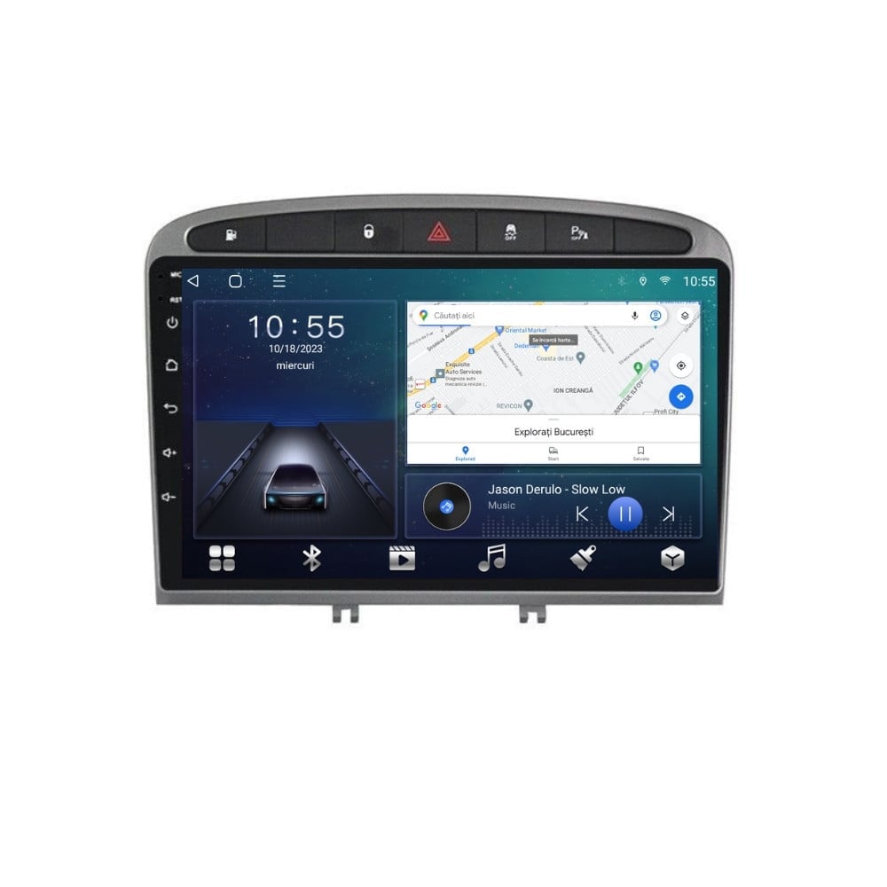 Navigatie dedicata cu Android Peugeot 308 I 2007 - 2013, 3GB RAM, Radio GPS Dual Zone, Display HD QLED 9