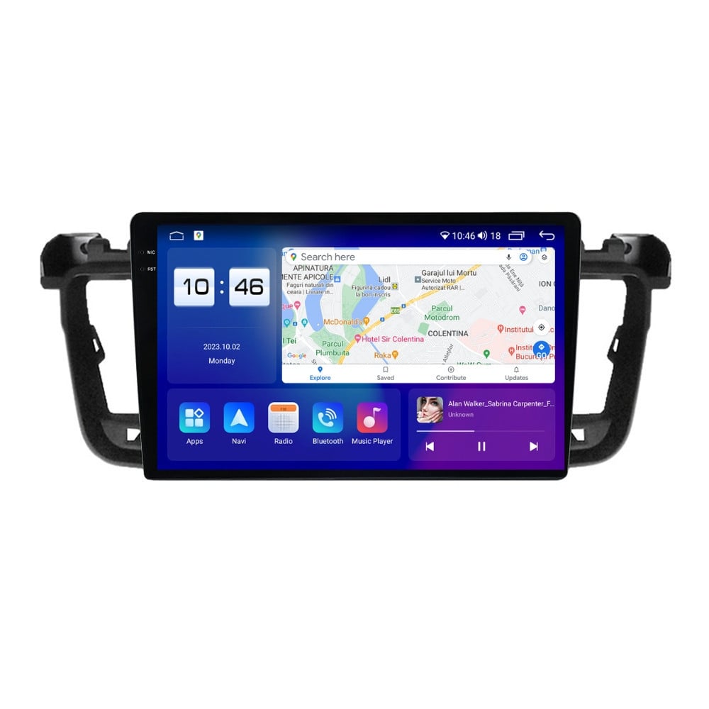 Navigatie dedicata cu Android Peugeot 508 I 2010 - 2018, 4GB RAM, Radio GPS Dual Zone, Display 2K QLED 9.5