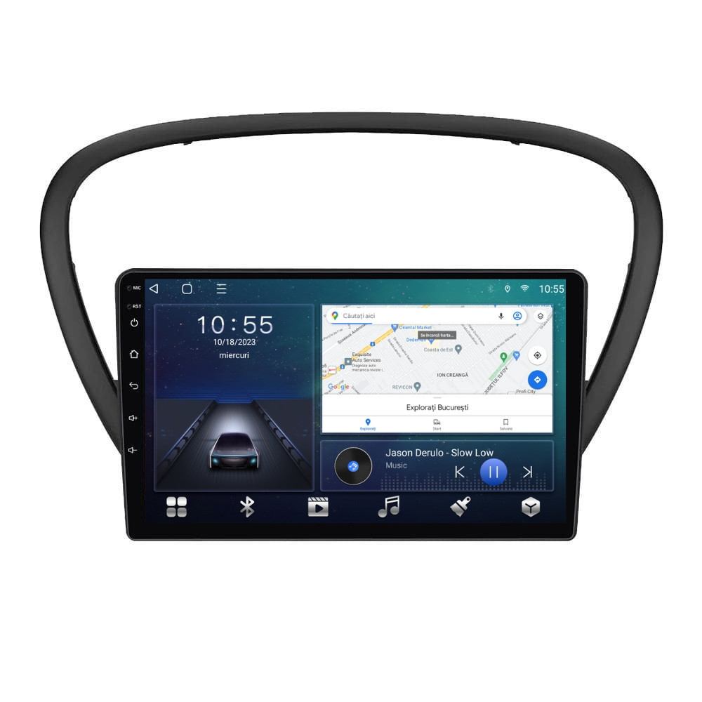 Navigatie dedicata cu Android Peugeot 607 2004 - 2011, 2GB RAM, Radio GPS Dual Zone, Display HD QLED 9