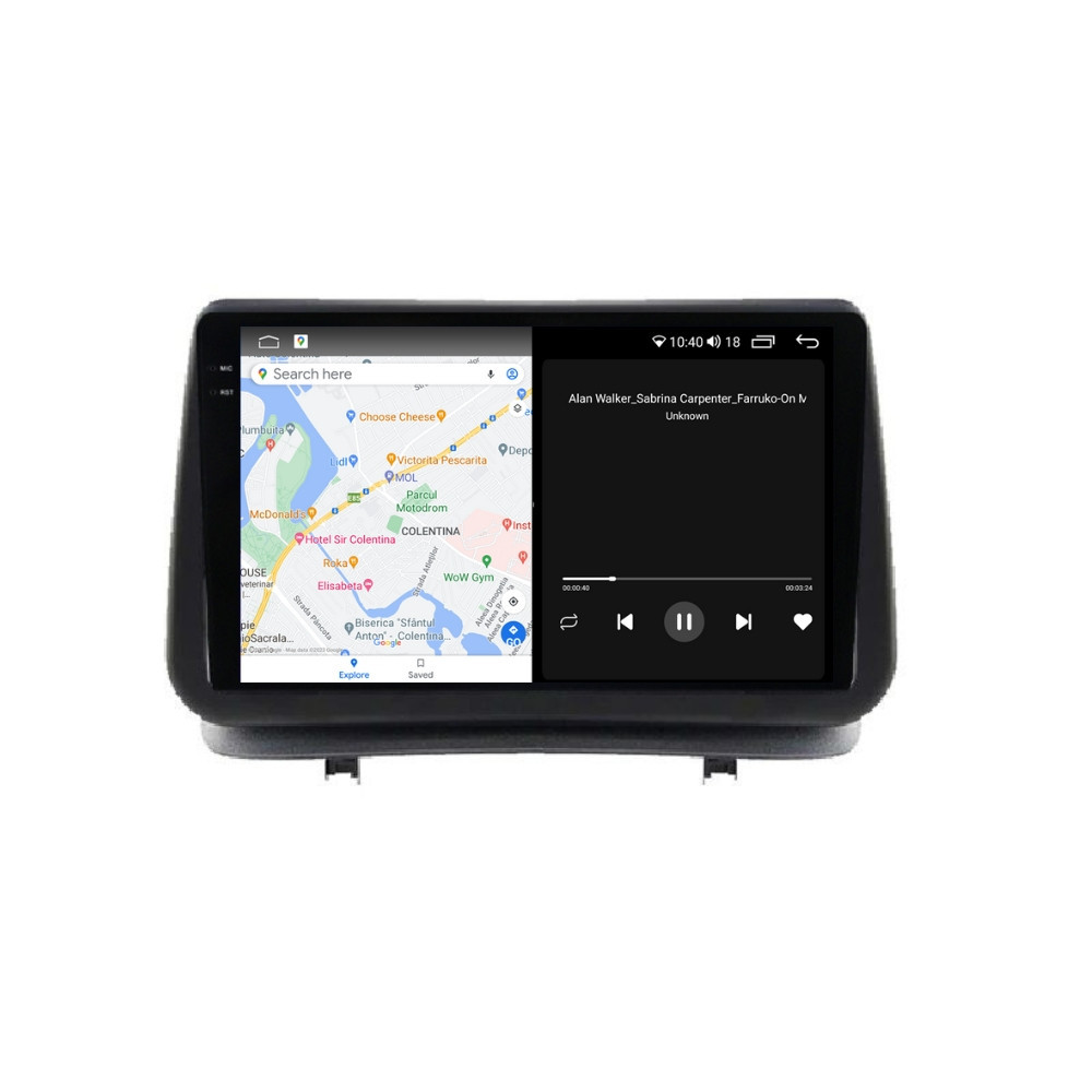 Navigatie dedicata cu Android Renault Clio III 2005 - 2012, 8GB RAM, Radio GPS Dual Zone, Display 2K QLED 9.5