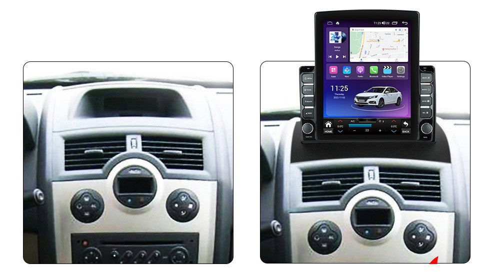 Navigatie dedicata cu Android Renault Megane II 2001 - 2009, 4GB RAM, Radio GPS Dual Zone, Touchscreen IPS 9.7