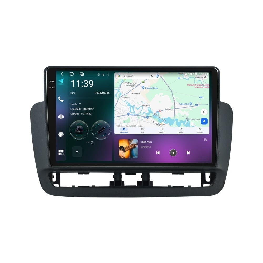 Navigatie dedicata cu Android Seat Ibiza IV 2014 - 2017, 12GB RAM, Radio GPS Dual Zone, Display 2K QLED 9.5