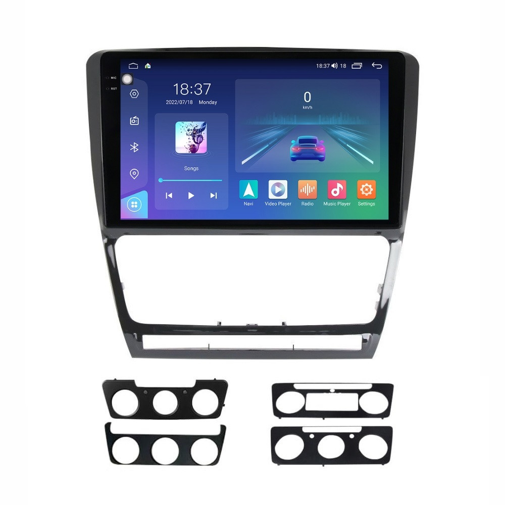 Navigatie dedicata cu Android Skoda Octavia II 2004 - 2013, negru, 4GB RAM, Radio GPS Dual Zone, Display 2K QLED 10.36