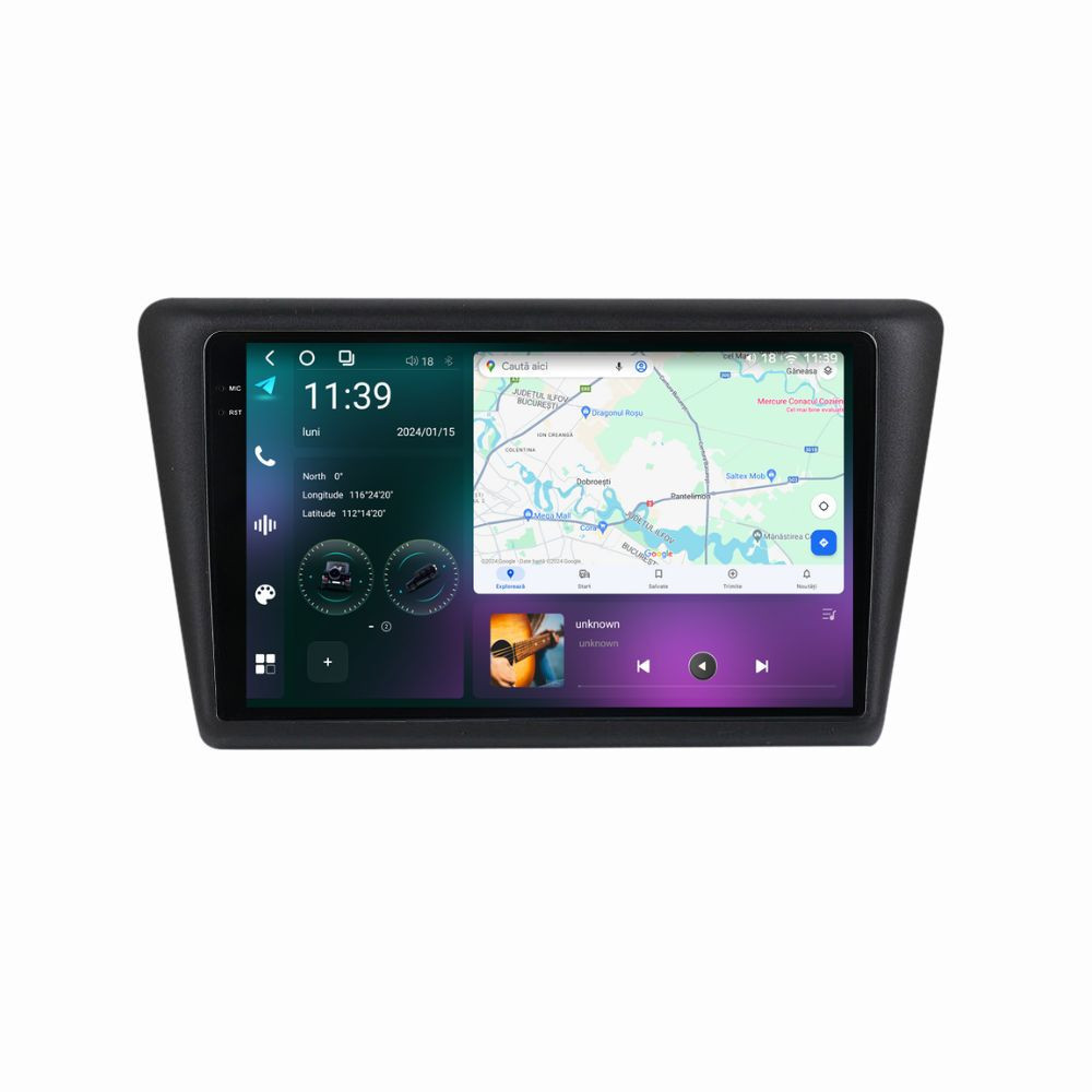 Navigatie dedicata cu Android Skoda Rapid 2011 - 2019, 12GB RAM, Radio GPS Dual Zone, Display 2K QLED 9.5