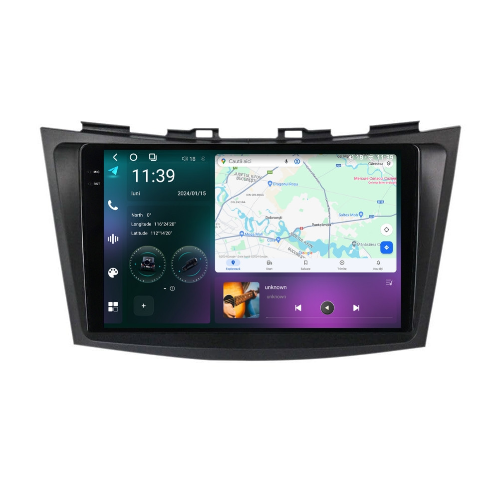 Navigatie dedicata cu Android Suzuki Swift IV 2010 - 2017, 12GB RAM, Radio GPS Dual Zone, Display 2K QLED 9.5