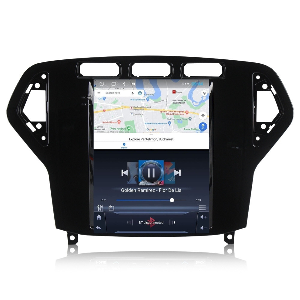 Navigatie dedicata cu Android tip tesla Ford Mondeo IV 2007 - 2011 clima automata, negru, 2GB RAM, Radio GPS Dual Zone, Touchscreen IPS 9.7
