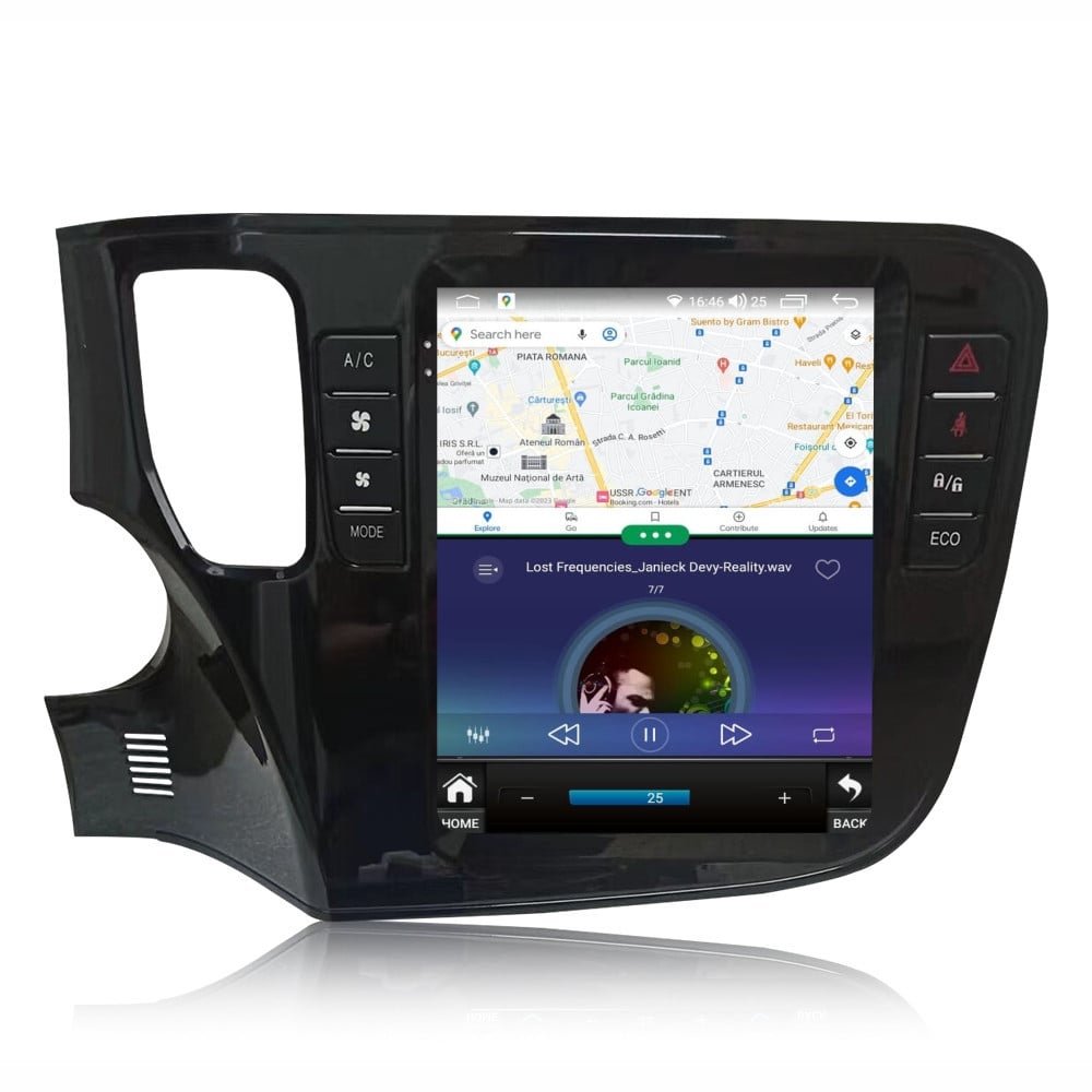 Navigatie dedicata cu Android tip tesla Mitsubishi Outlander III 2012 - 2019, 4GB RAM, Radio GPS Dual Zone, Touchscreen IPS 9.7