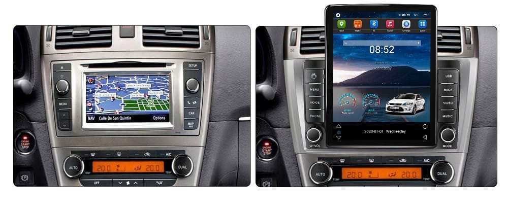 Navigatie dedicata cu Android Toyota Avensis 2009 - 2015, 1GB RAM, Radio GPS Dual Zone, Touchscreen IPS 9.7