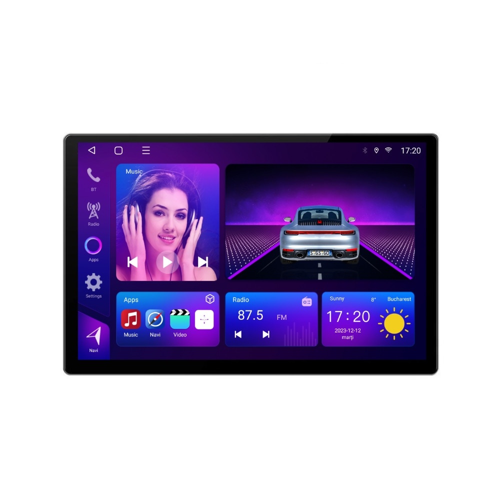 Navigatie dedicata cu Android Toyota Camry 2017 - 2021, 2GB RAM, Radio GPS Dual Zone, Display 2K QLED 13" Touchscreen, Internet Wi-Fi si slot SIM 4G, Bluetooth, MirrorLink, USB