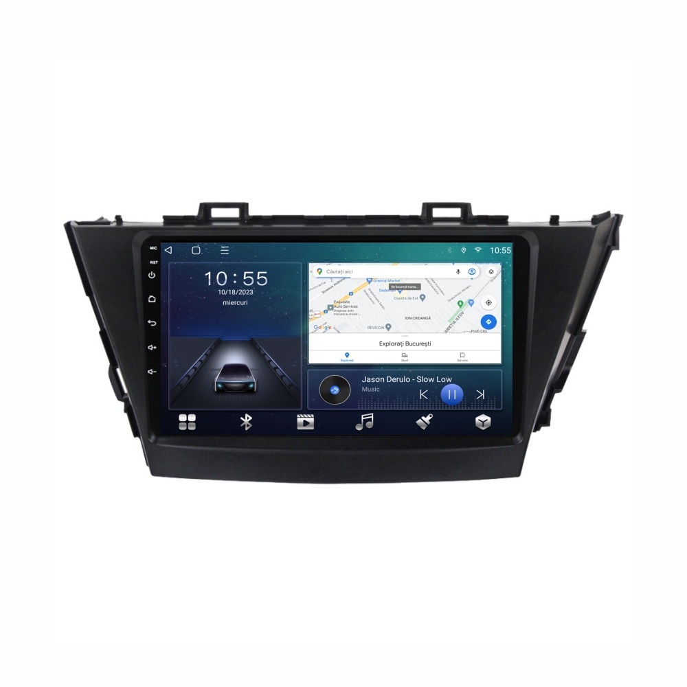 Navigatie dedicata cu Android Toyota Prius Plus W4 2011 - 2021, 2GB RAM, Radio GPS Dual Zone, Display HD QLED 9" Touchscreen, Internet Wi-Fi si slot SIM 4G, Bluetooth, MirrorLink, USB