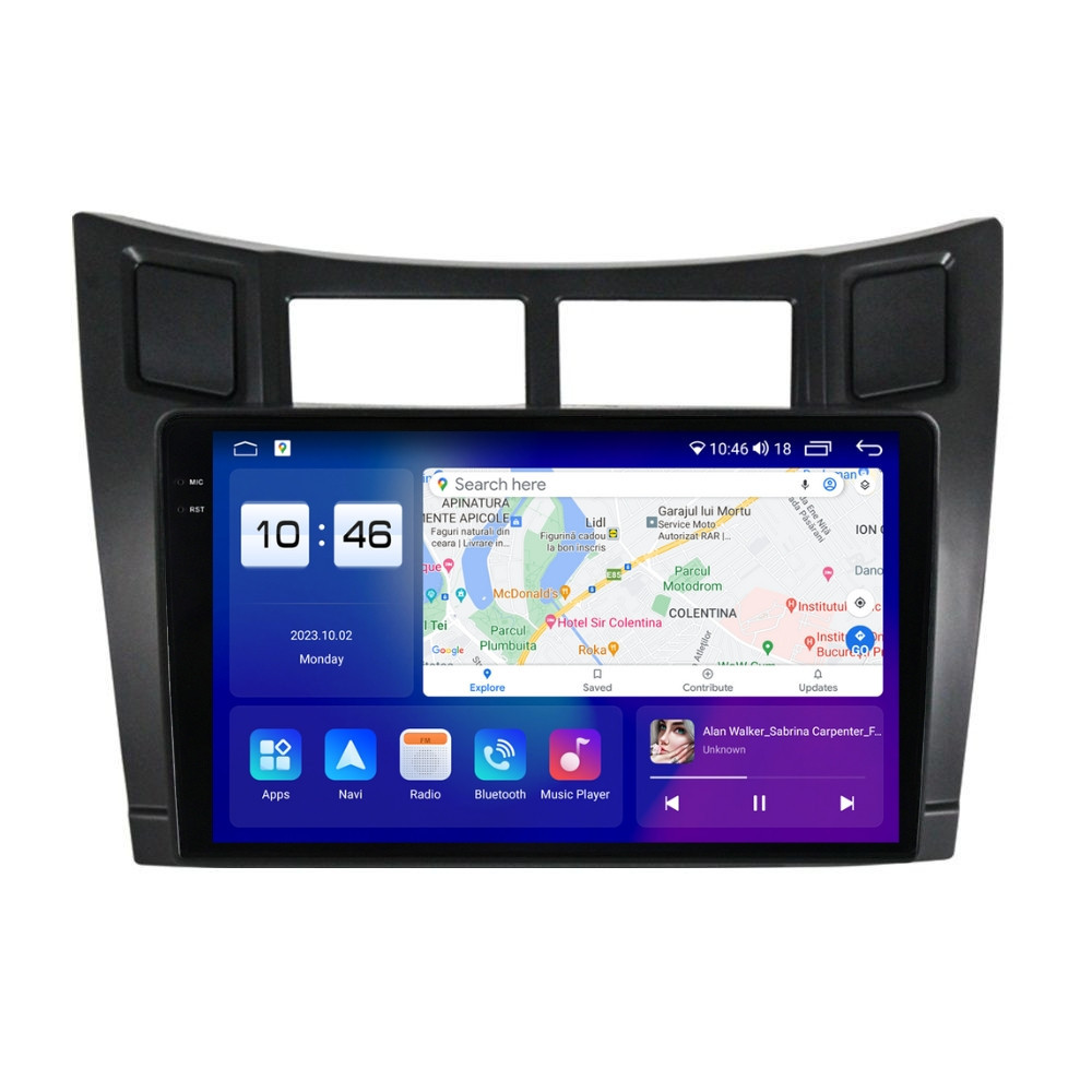 Navigatie dedicata cu Android Toyota Yaris 2006 - 2011, 4GB RAM, Radio GPS Dual Zone, Display 2K QLED 9.5