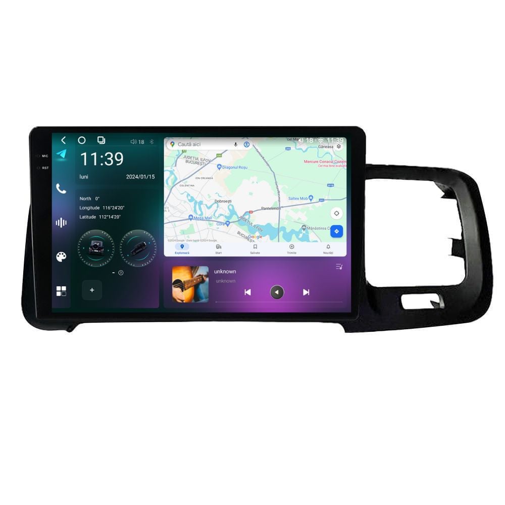 Navigatie dedicata cu Android Volvo S60 II / V60 I 2010 - 2014, 12GB RAM, Radio GPS Dual Zone, Display 2K QLED 9.5