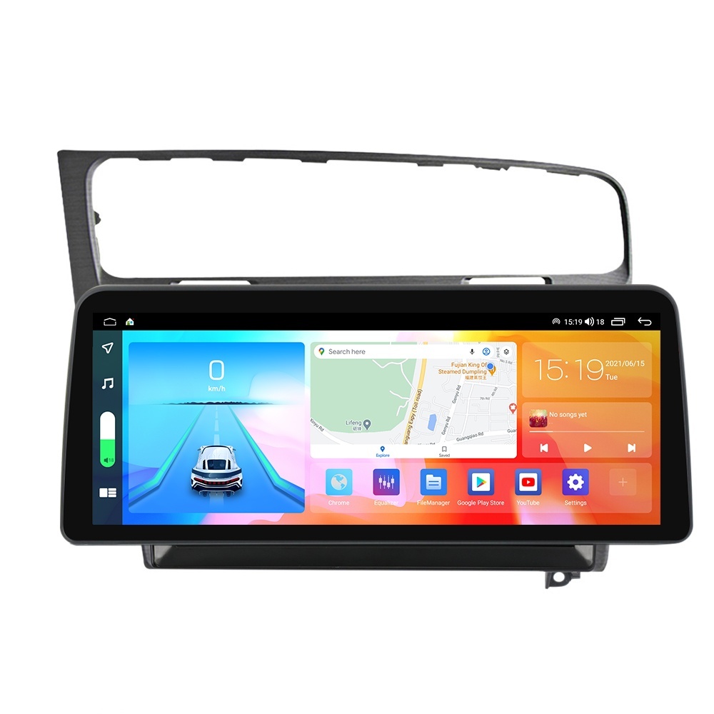 Navigatie dedicata cu Android VW Golf VII 2012 - 2019, argintiu, 8GB RAM, Radio GPS Dual Zone, Display QLED 12.3