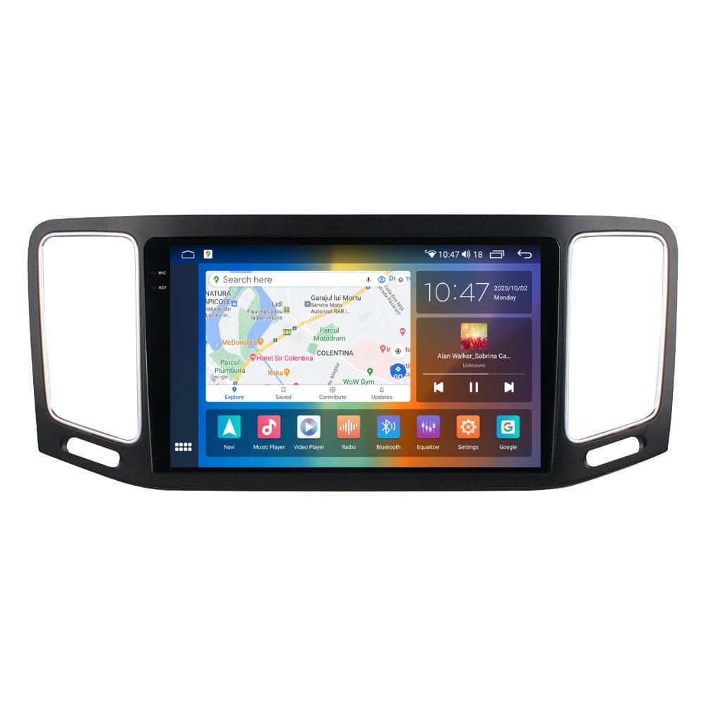 Navigatie dedicata cu Android VW Sharan dupa 2010, 8GB RAM, Radio GPS Dual Zone, Display 2K QLED 9.5\'\' Touchscreen, Internet Wi-Fi si slot SIM 4G, Bluetooth, MirrorLink, USB, Waze - 2 | YEO