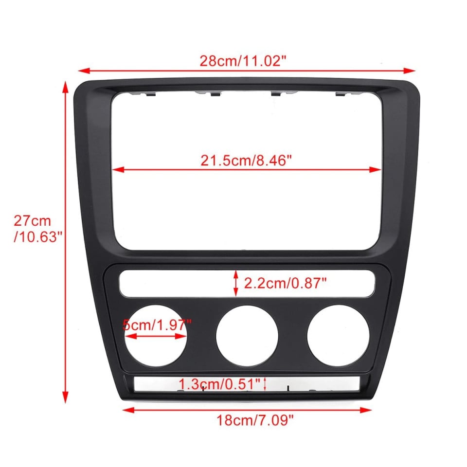 Rama adaptoare pentru navigatii de 7, 8 si 9 inch - Skoda Octavia II nonfacelift 2004 - 2008 cu clima automata - 3 | YEO