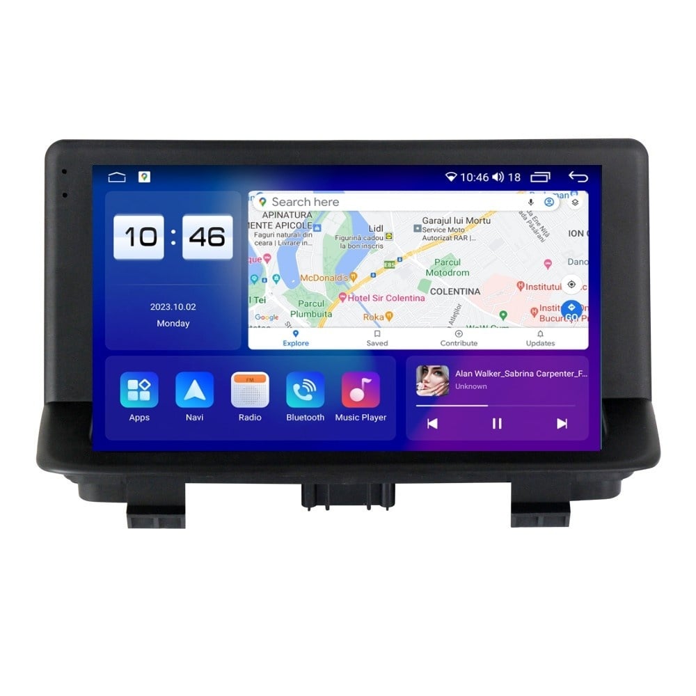 Navigatie dedicata cu Android Audi Q3 (8U) 2011 - 2020, 4GB RAM, Radio GPS Dual Zone, Display 2K QLED 9.5